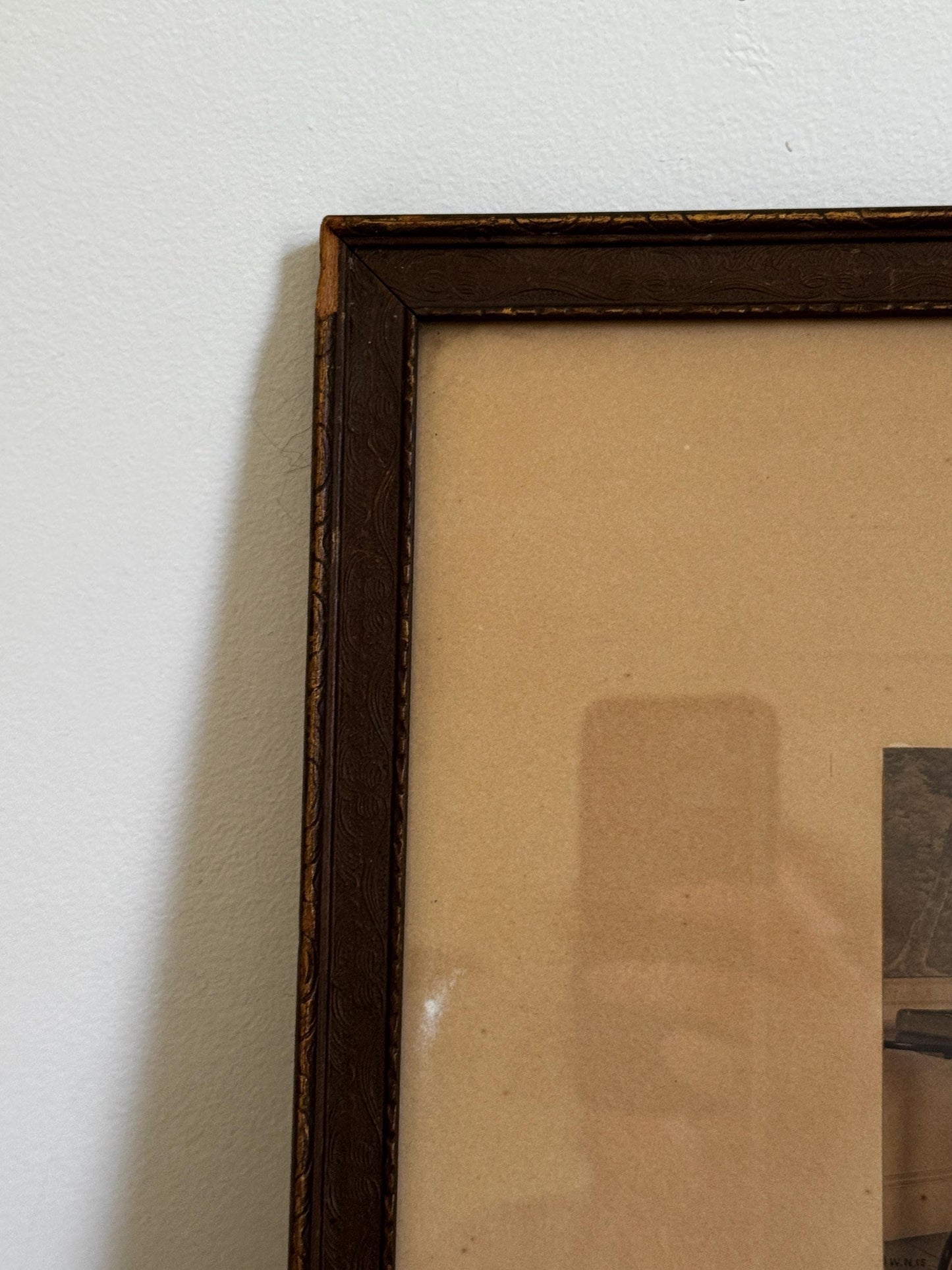 Antique Framed Walter Nutting A Newmarket Belle Framed Photograph Sepia Colonial Interior Scene Pencil Signed