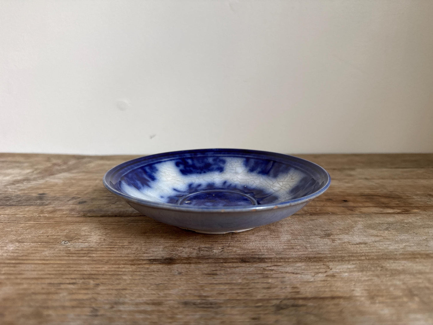Antique Davenport AMOY Ironstone Flow Blue Plate 6"Saucer