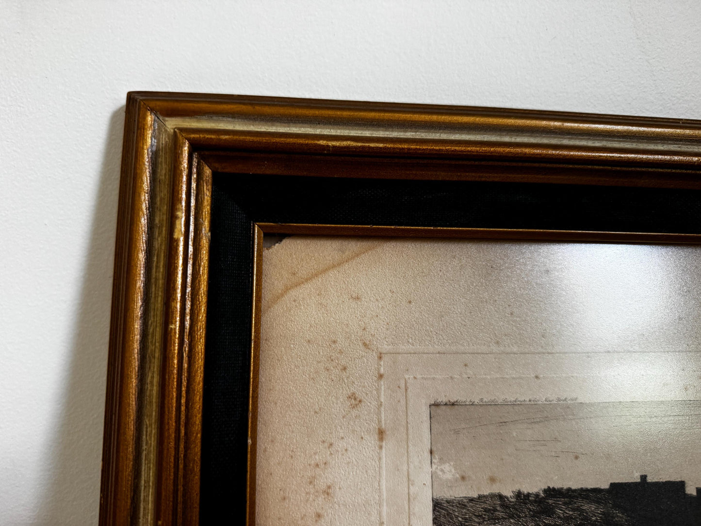 Antique Carlton T Chapman 1889 Etching Moody Coastline Black Gold Frame