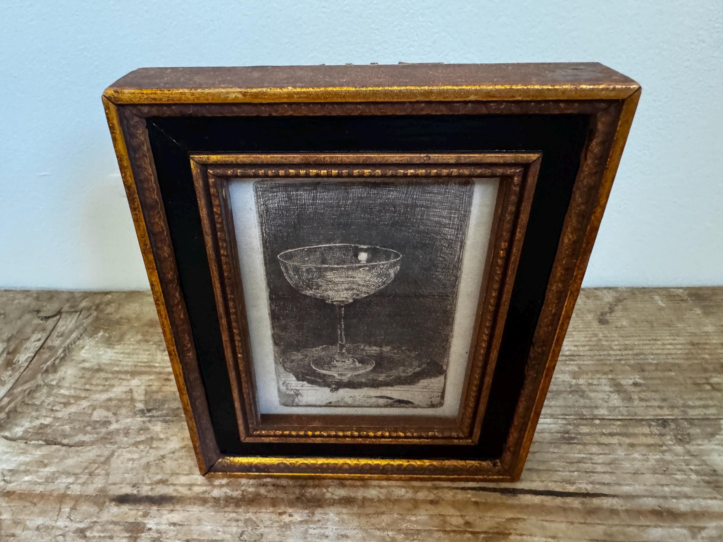 Small Framed Wine Glass Whistler Frame Print Giclee Print Wall Art in Wood Frame