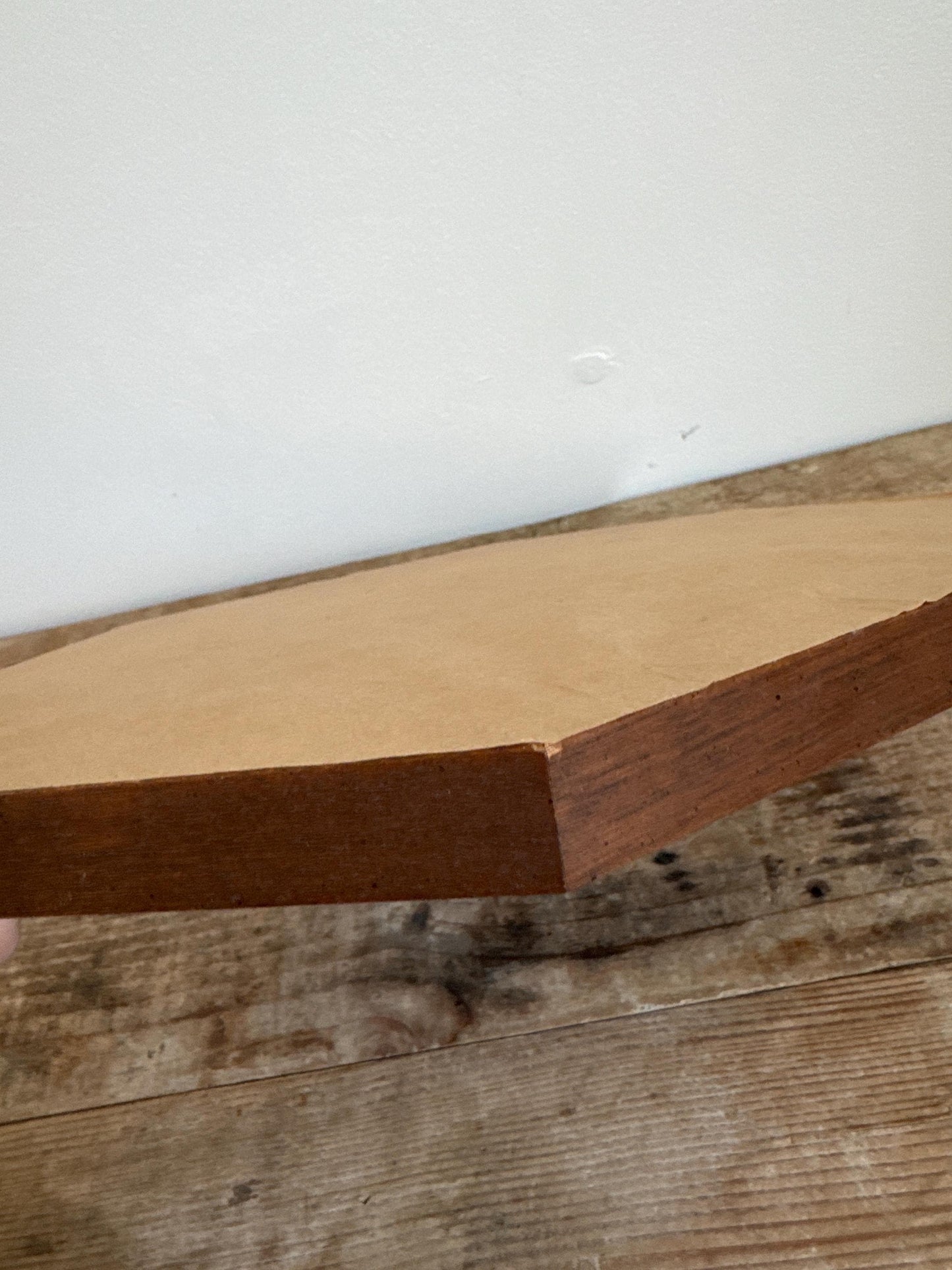 Vintage Wood Frame Hexagonal Marbled Mat Green with Giclee Print