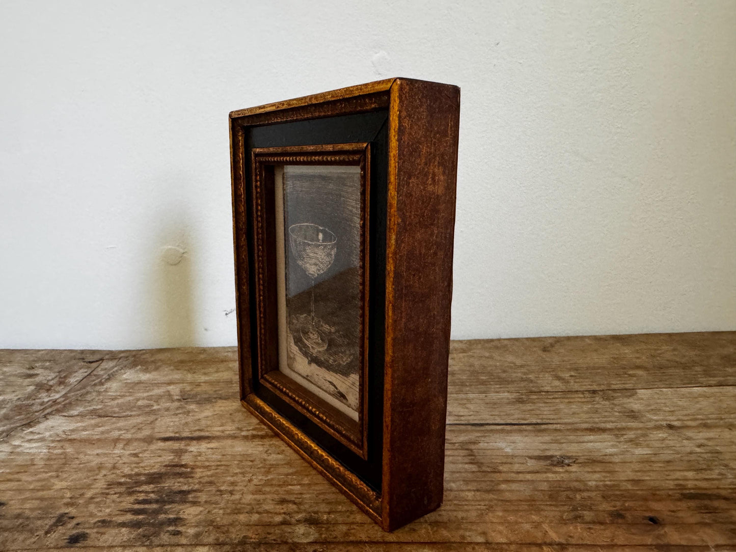 Small Framed Wine Glass Whistler Frame Print Giclee Print Wall Art in Wood Frame