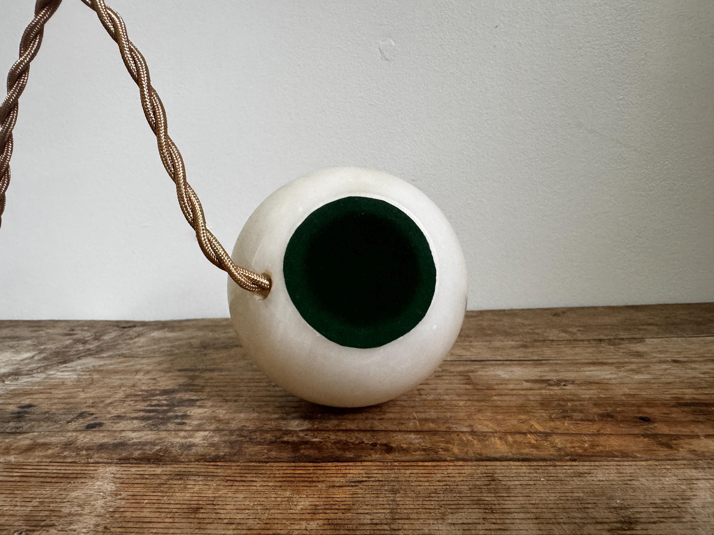 Alabaster Vintage Mini Orb Boudoir Antique Neoclassical Cream White Stone Table Lamp Antique Vintage  Gold