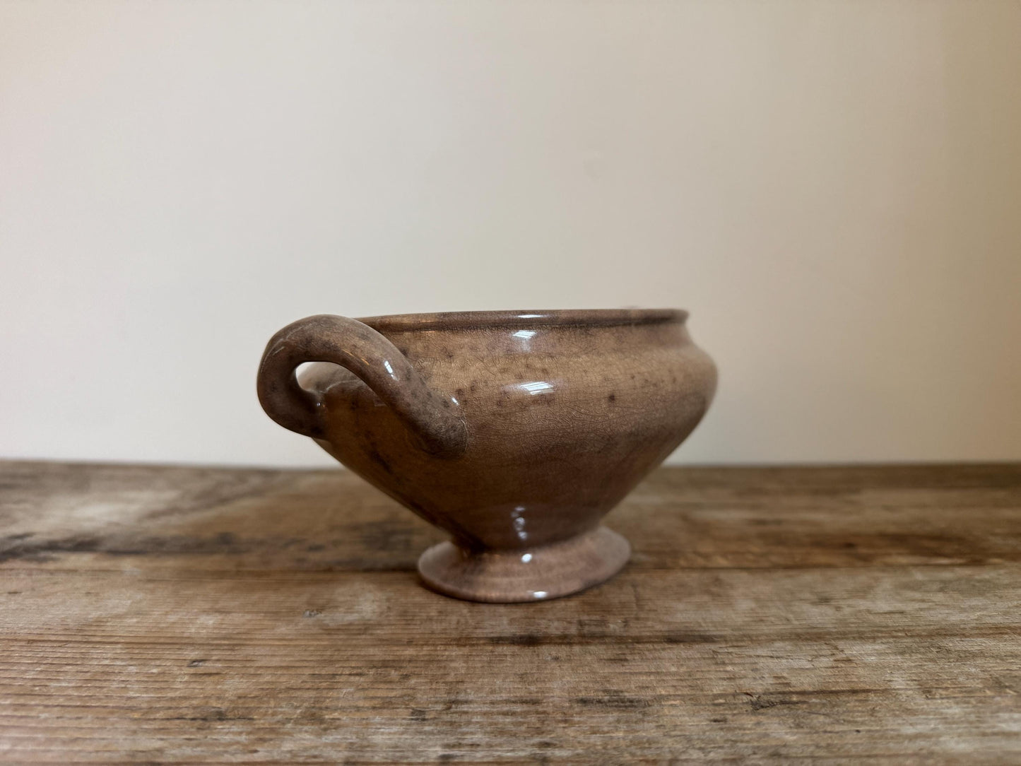 Antique Heavily Stained R Cochran Ironstone Vegetable Dish Tureen Large Bowl Raised Footed Citrus Fruit Bowl