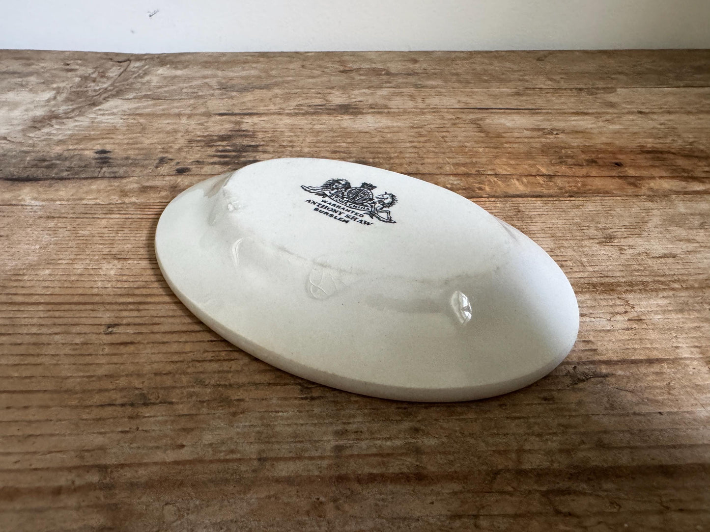 Antique Anthony Shaw Burslem Ironstone Sauce Boat Stand Relish Dish Chunky 1857–1882