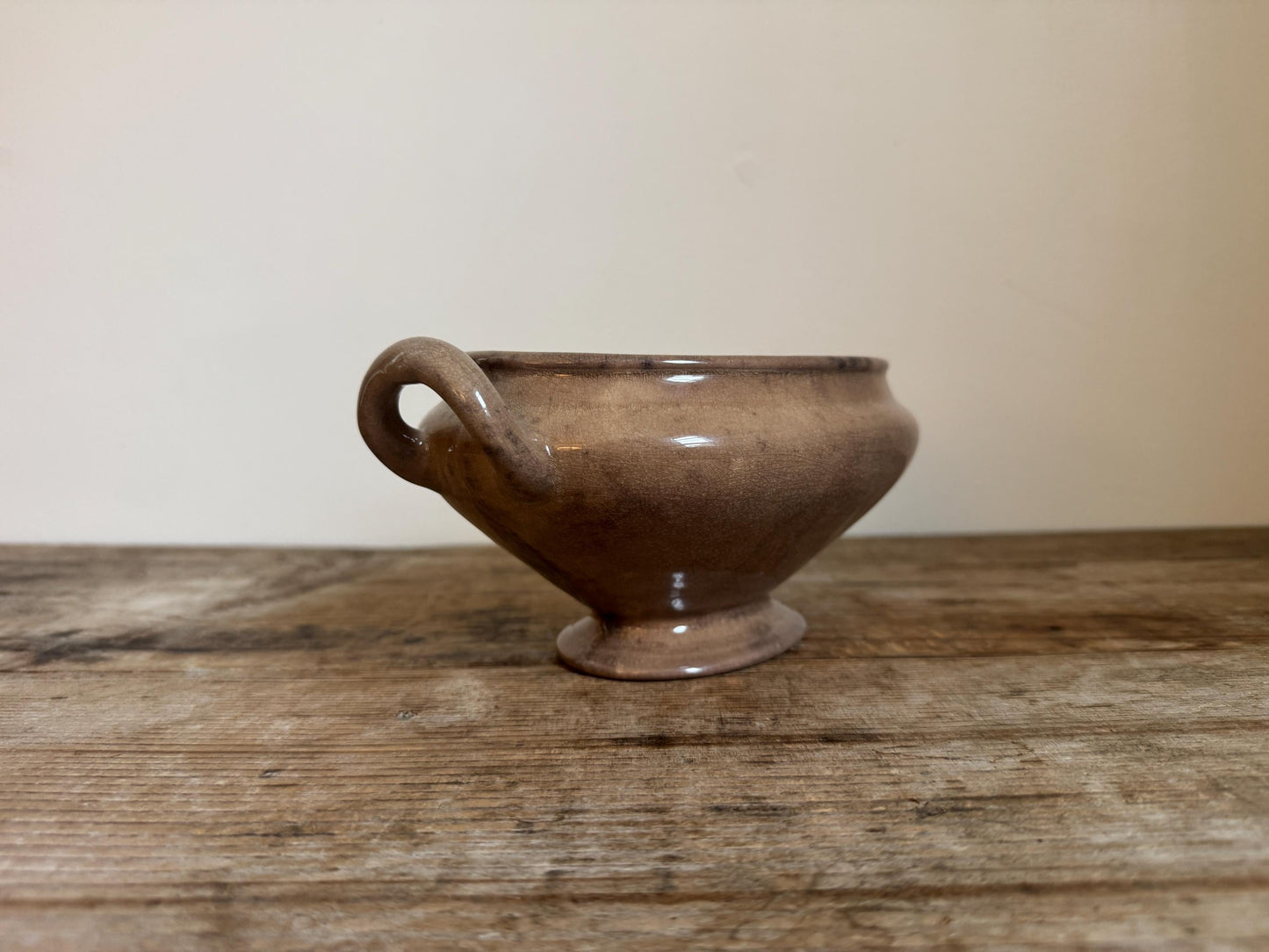 Antique Heavily Stained R Cochran Ironstone Vegetable Dish Tureen Large Bowl Raised Footed Citrus Fruit Bowl